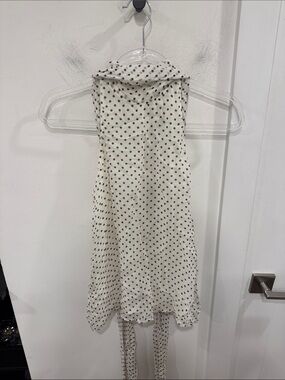 Zara White Polka Dot Halter Top